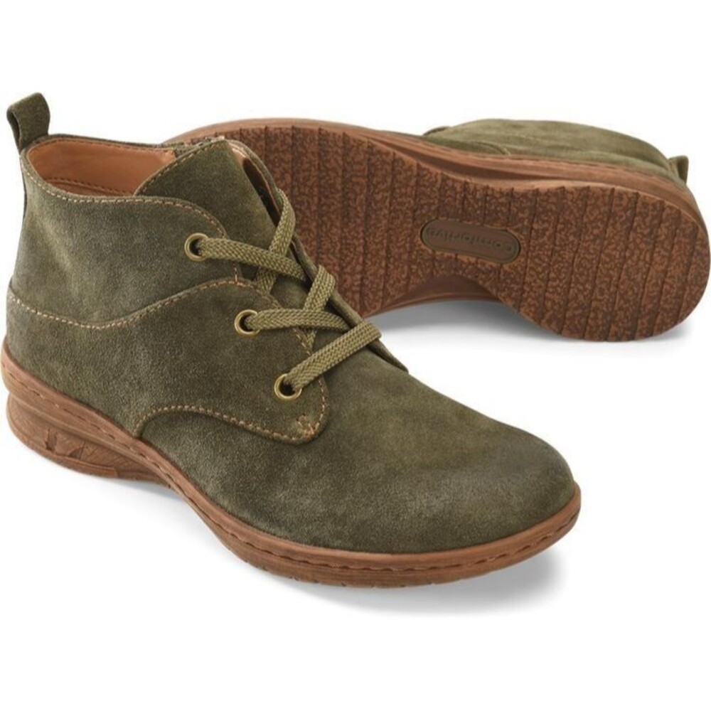 Comfortiva FORLI Army Green Suede Leather Women 11 / 43 Zipper Side Ankle Boots